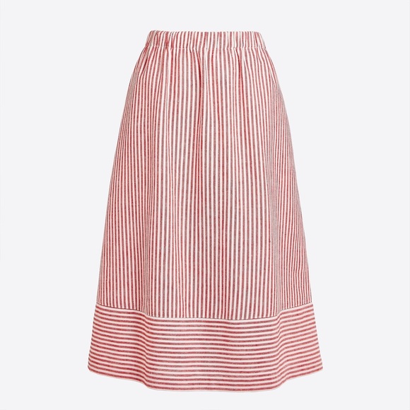 J. Crew Dresses & Skirts - J.Crew Cotton-Linen Midi Striped Skirt